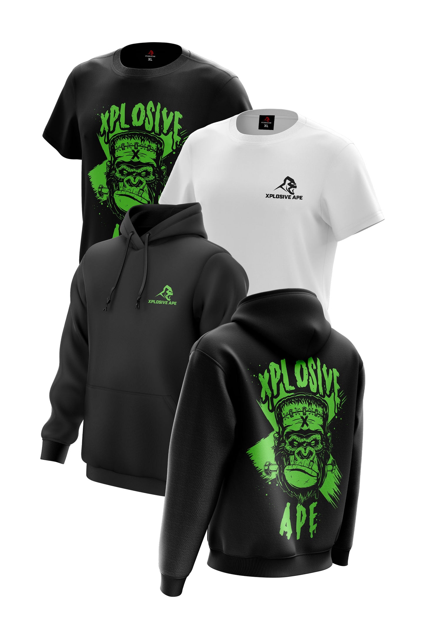 XAPE 'FRANKENAPE' HOODIE + 2 TEES COMBO