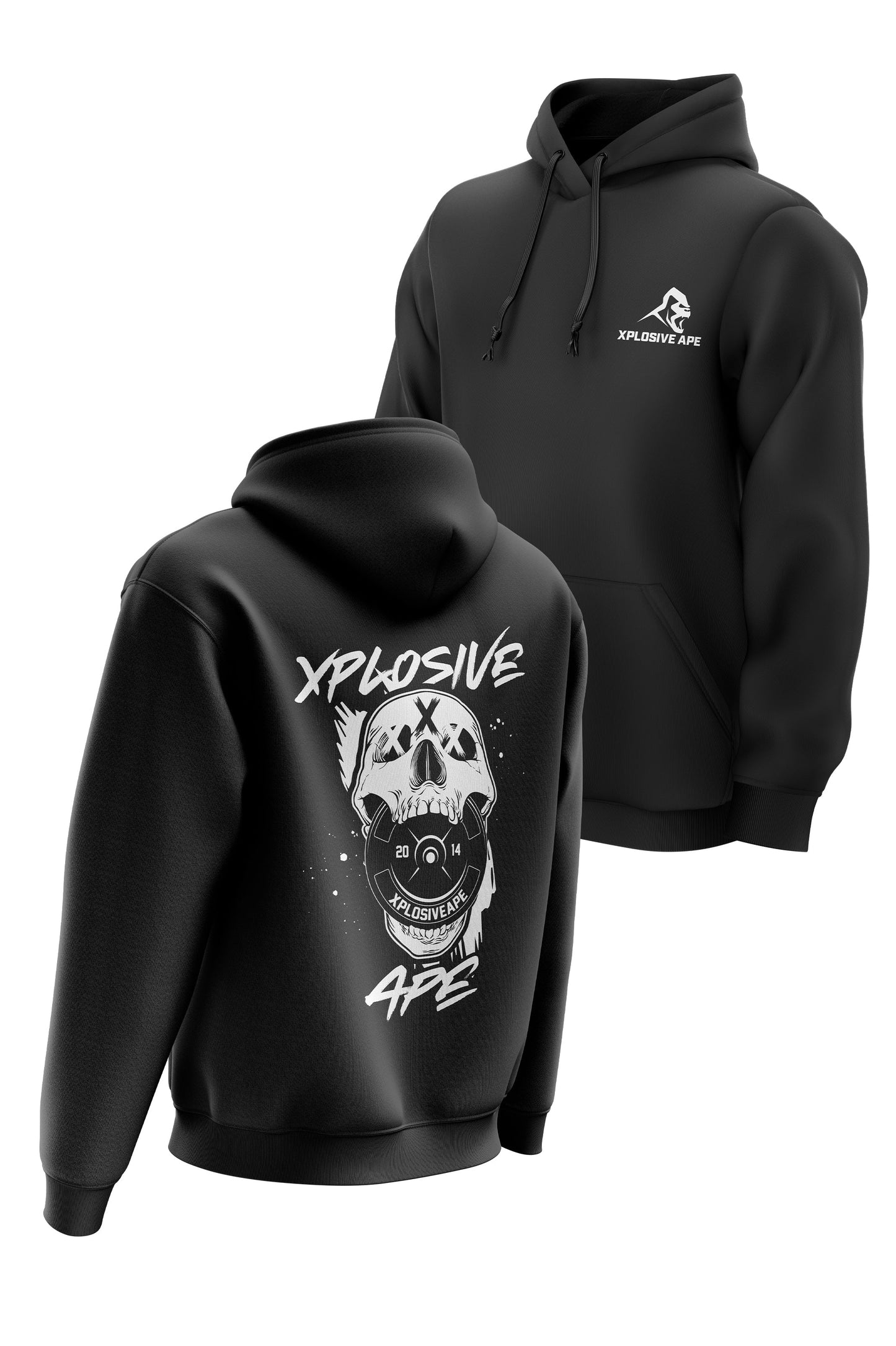 XAPE 'CRUNCHER' HOODIE - BLACK