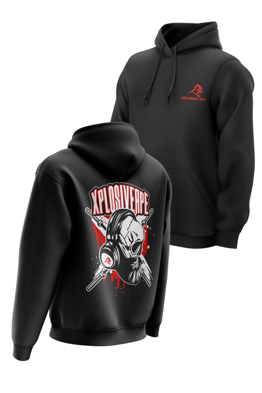 XAPE 'DEAD STRENGTH' HOODIE - BLACK
