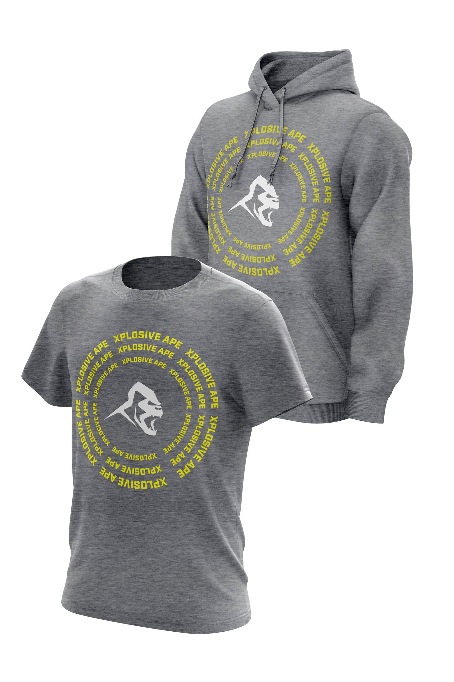 XAPE SPIRAL YELLOW HOODIE & TEE COMBO