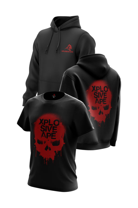 XAPE PUNISHED TEE & HOODIE COMBO - BLACK