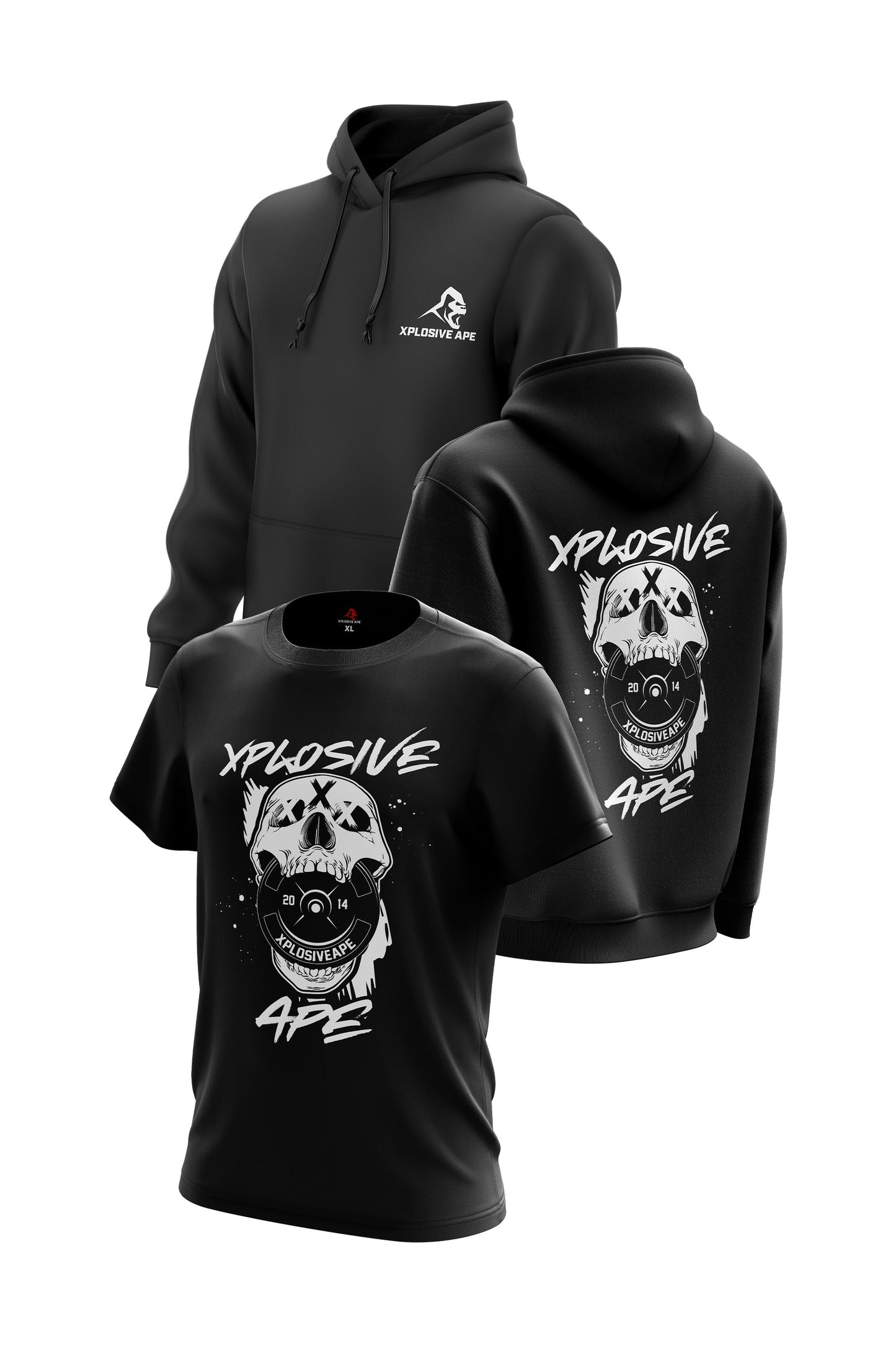 XAPE CRUNCHER TEE & HOODIE COMBO - BLACK