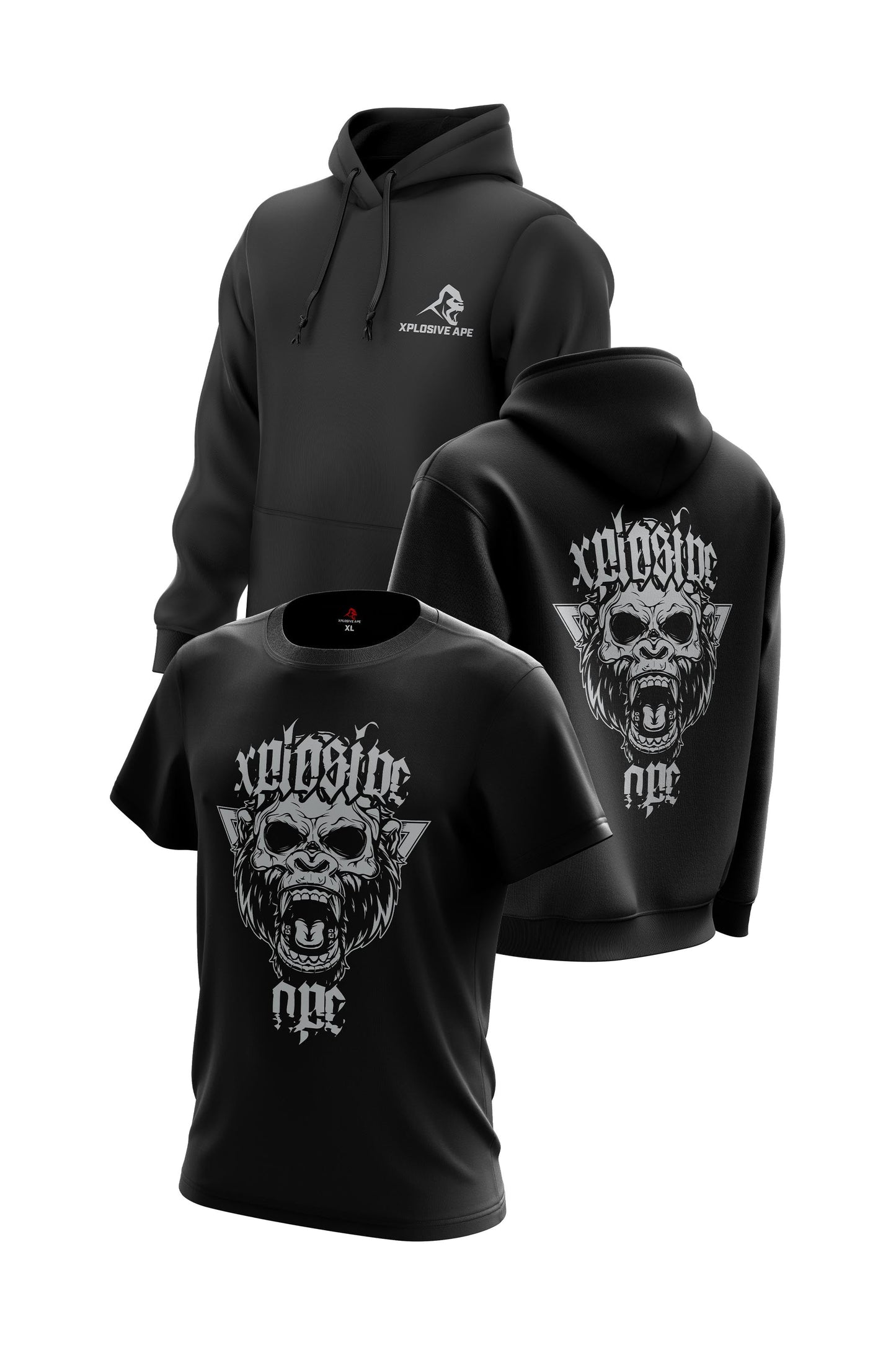 XAPE ROAR TEE & HOODIE COMBO - BLACK