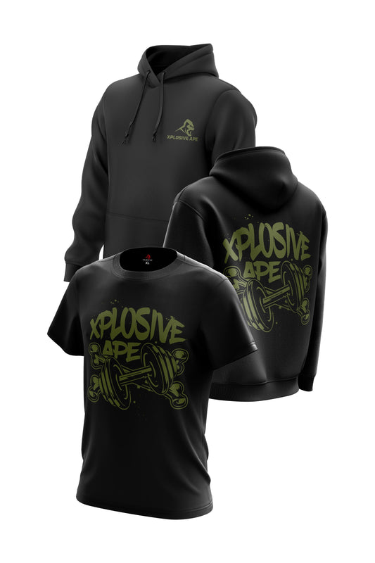 XAPE KNUCKLES TEE & HOODIE COMBO - BLACK
