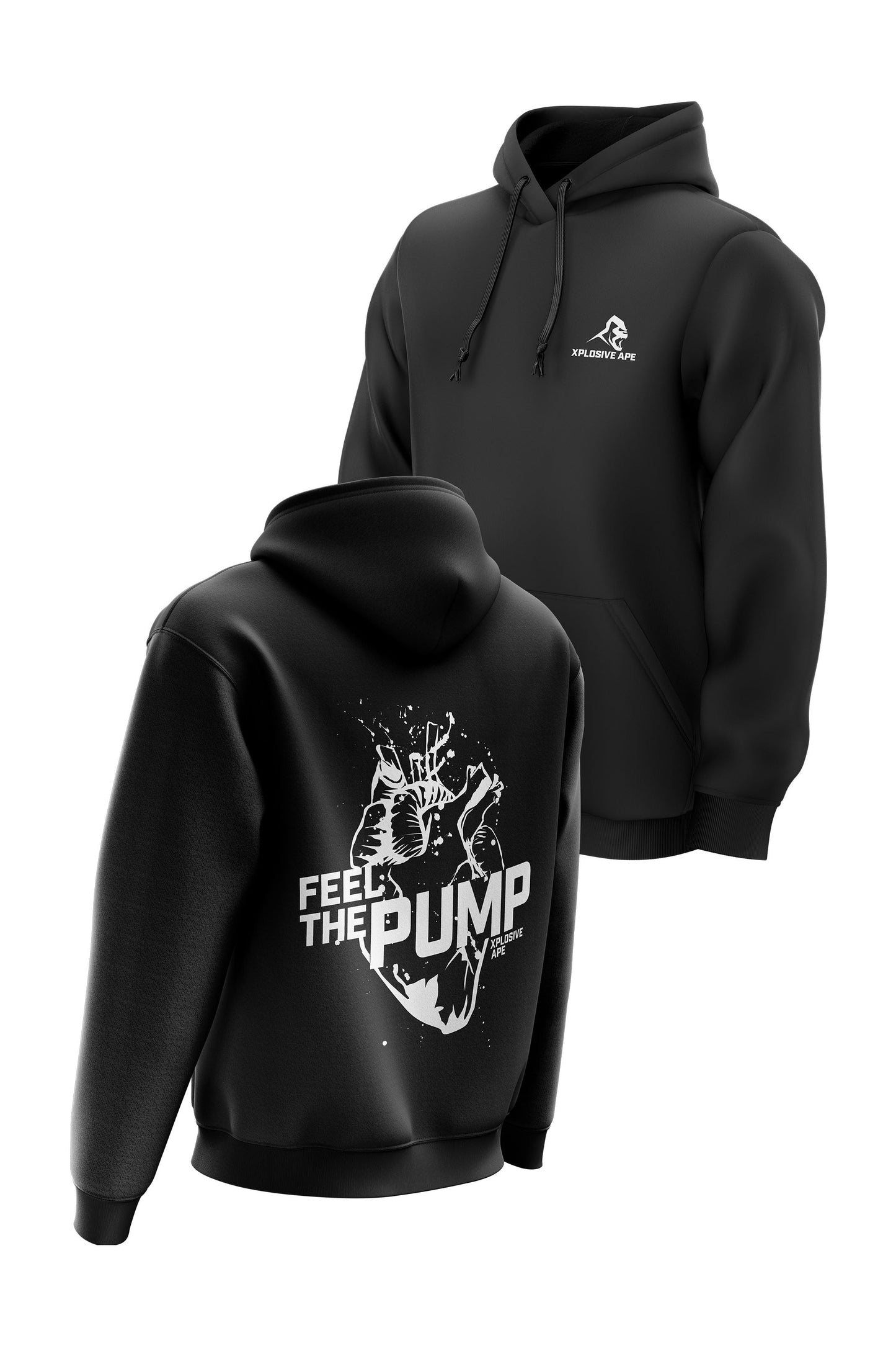 XAPE FEEL THE PUMP TEE & HOODIE COMBO - BLACK