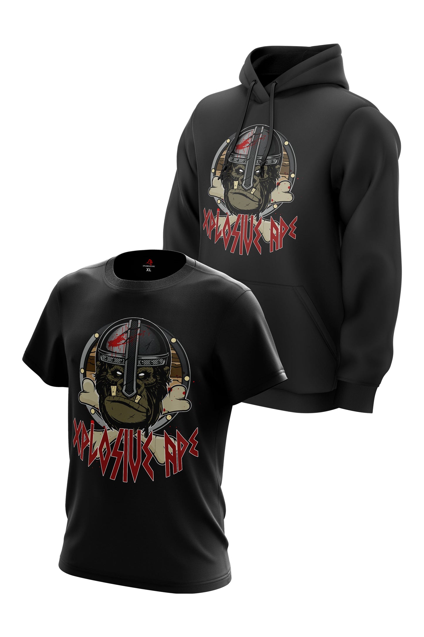 XAPE SAXON HOODIE & TEE COMBO - BLACK