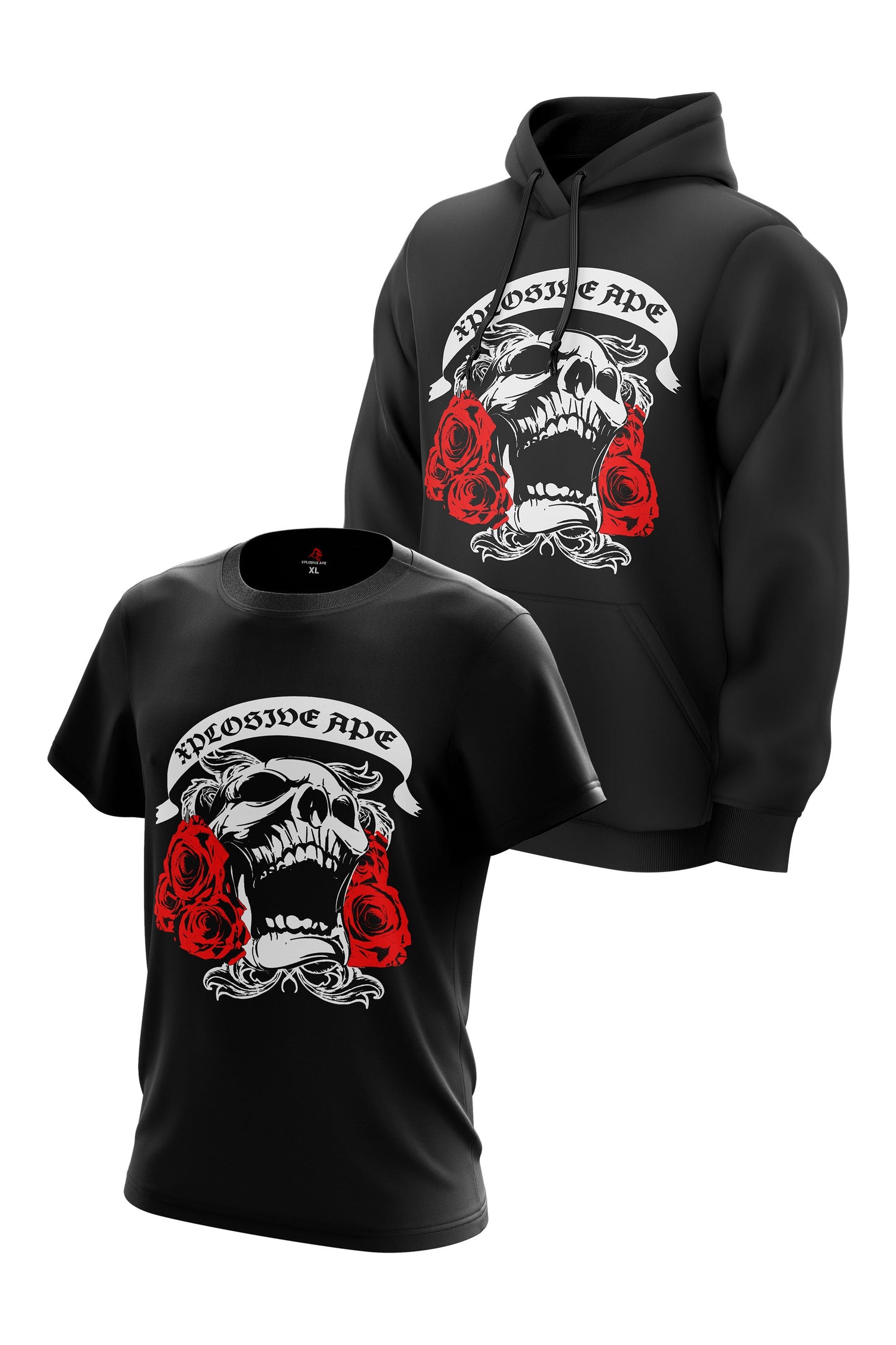 XAPE ROSA HOODIE & TEE COMBO - BLACK