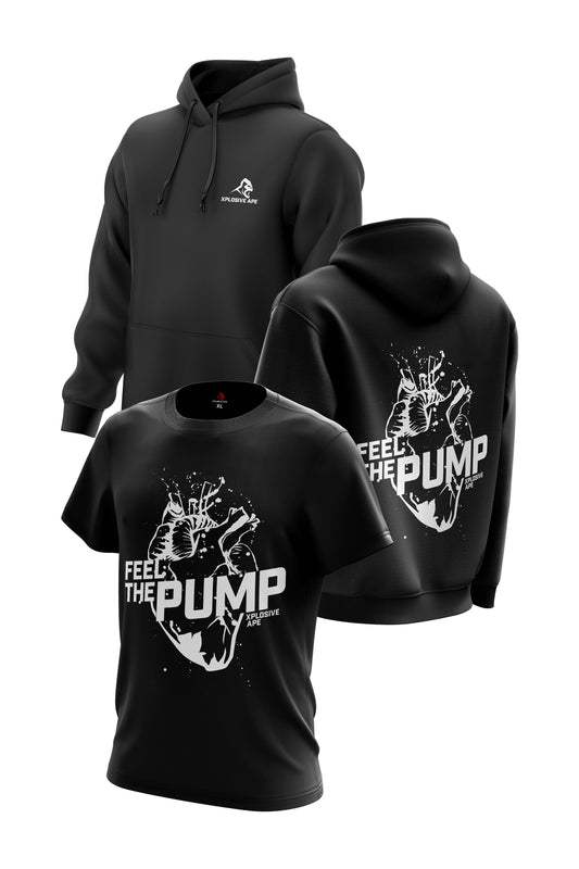 XAPE FEEL THE PUMP TEE & HOODIE COMBO - BLACK