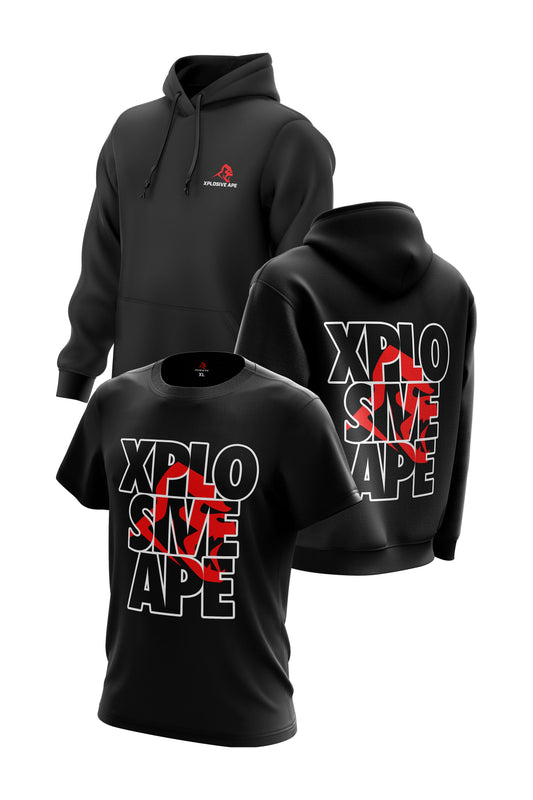 XAPE WATCHER TEE & HOODIE COMBO - BLACK