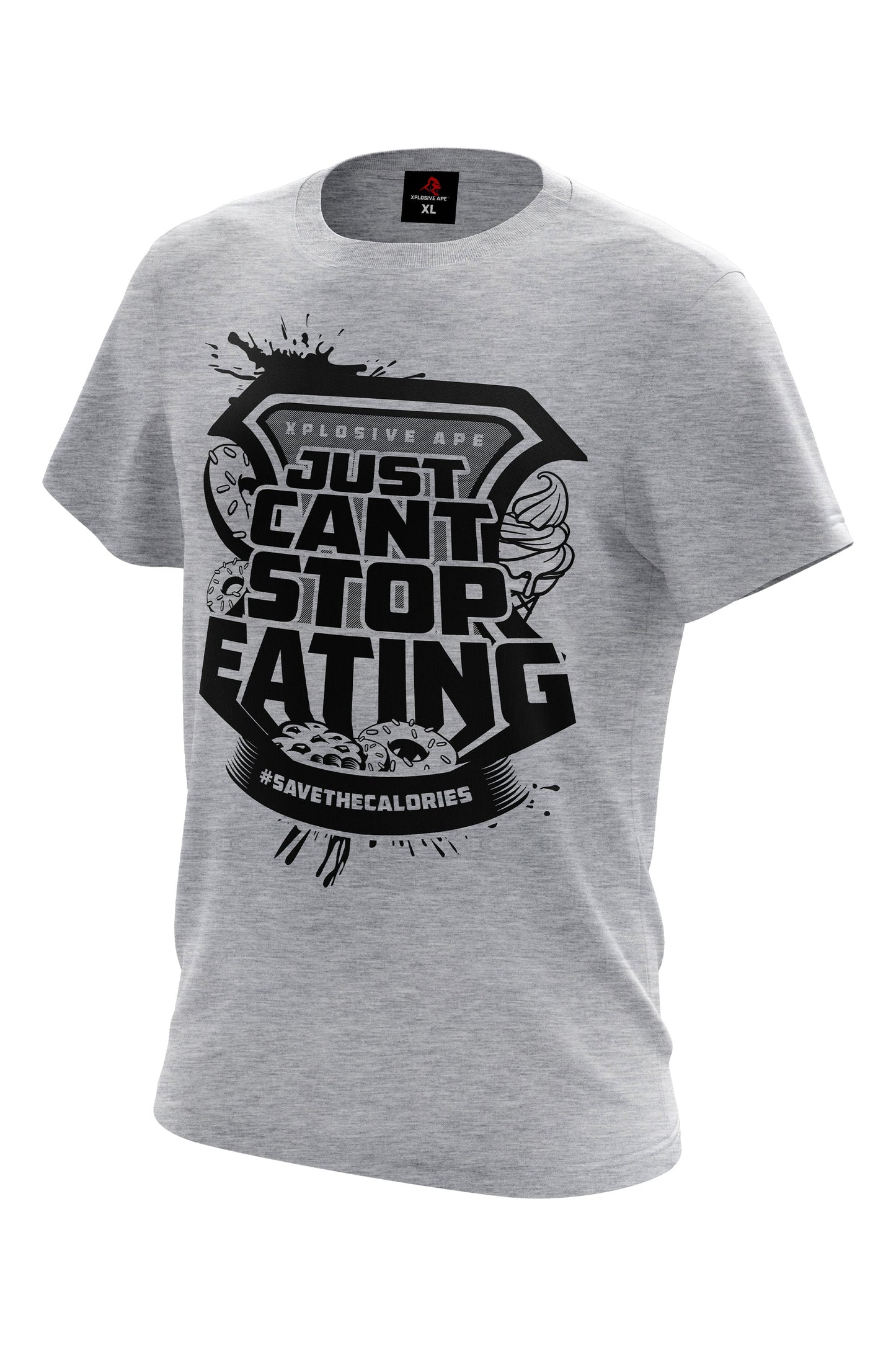 XAPE JUST CAN'T STOP EATING TEE - SPORTS GREY