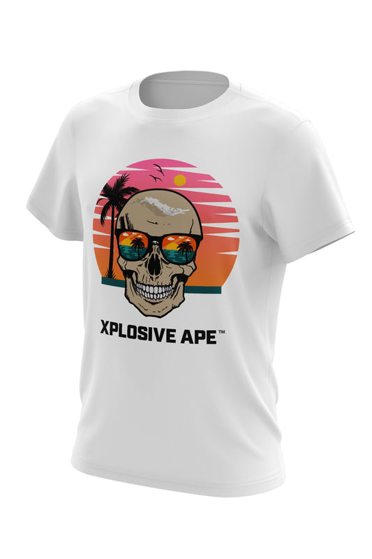 XAPE "BEACH SKULL" TEE  - WHITE