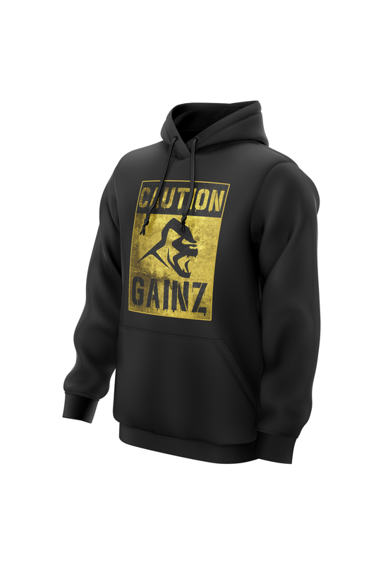 XAPE CAUTION HOODIE - BLACK